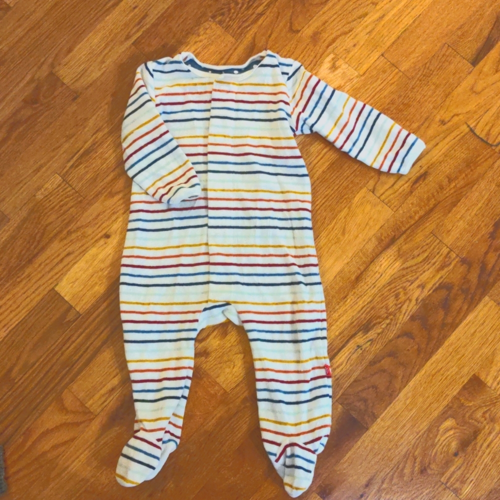 Magnetic Me velour footed onesie